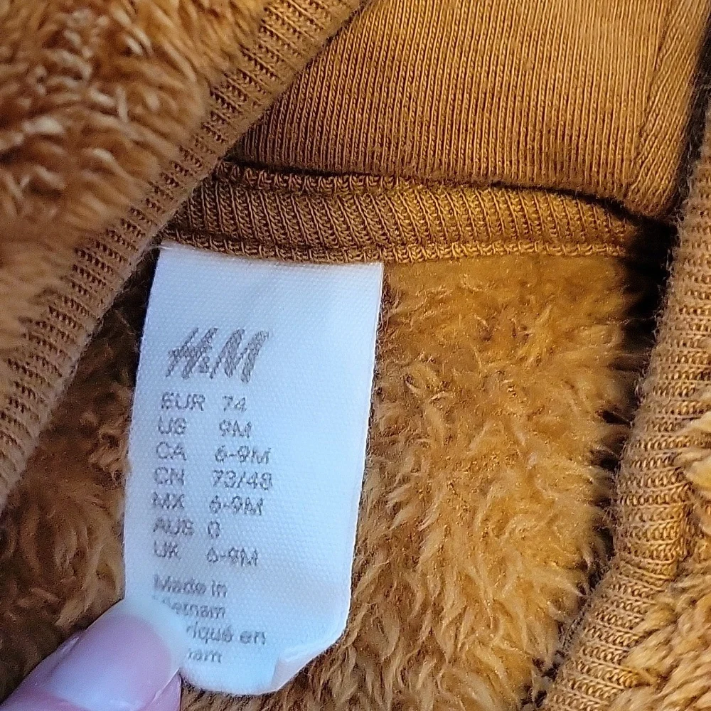 H&M Bear Jacket 9 Months Zip Up Hooded with Ears